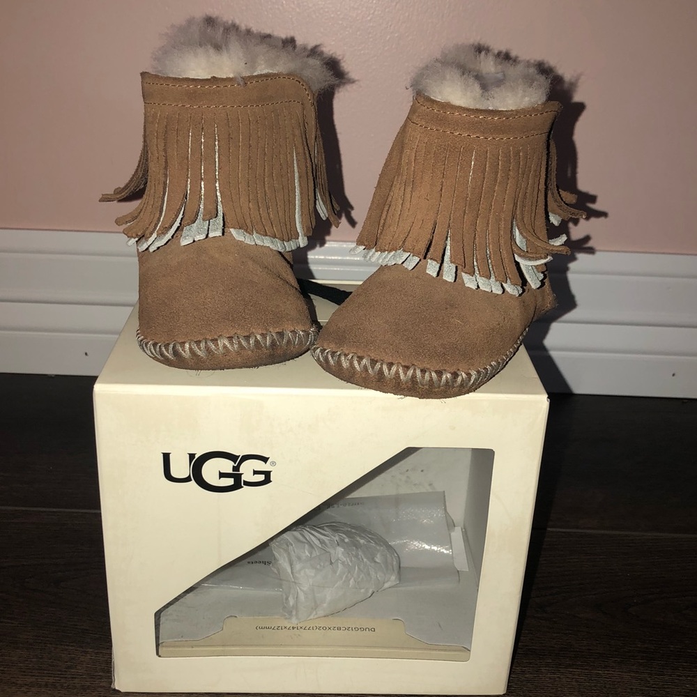 UGG - Tan Branyon Fringe Boots